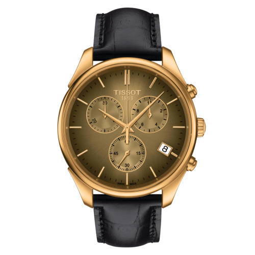 Tissot Vintage Chronograph 18k Gold / Brown
